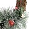 13.75" Frosted Christmas Wreath with Red Ornaments, Pine Needles & Stars